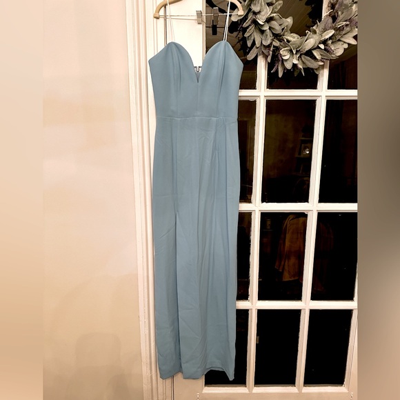REVOLVE, Amanda Uprichard, CHERRI GOWN, worn once. Size: XS, Color: Pacific - Picture 2 of 9